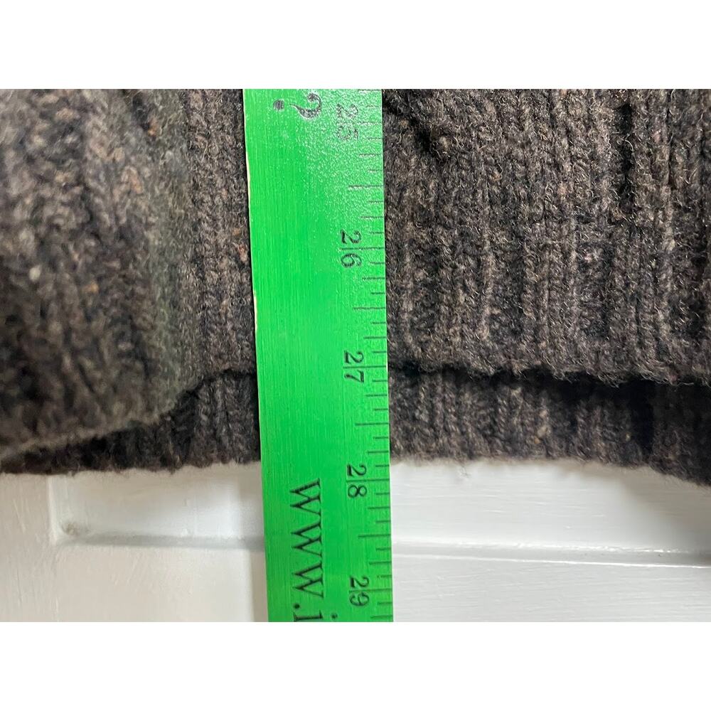 Vintage American Eagle Espresso Brown Lambswool Donegal Cable Fisherman Sweater - Picture 10 of 10